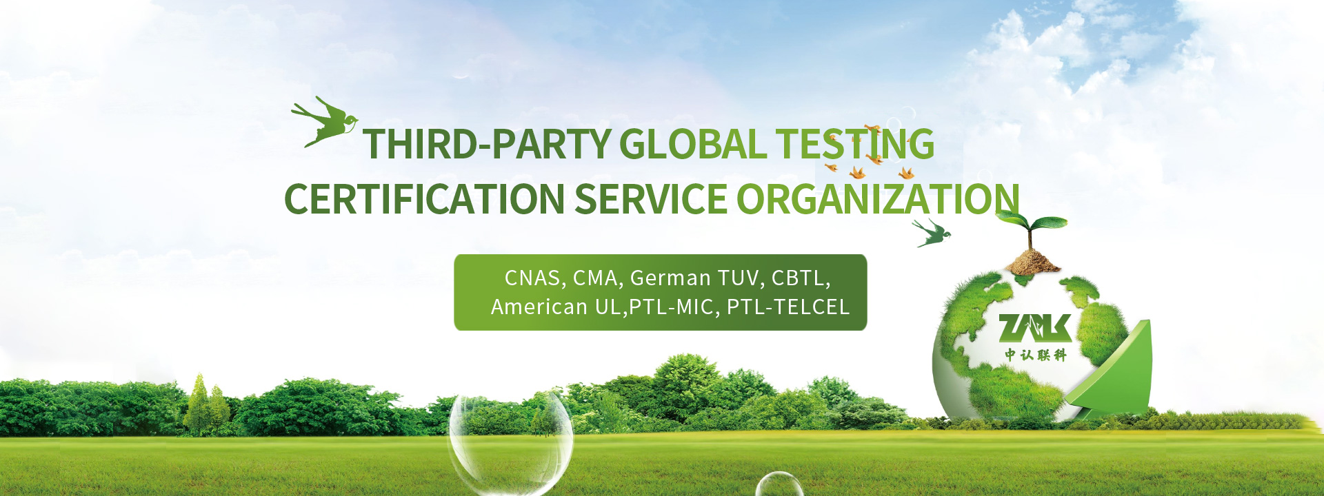 Third-party global testing cer
