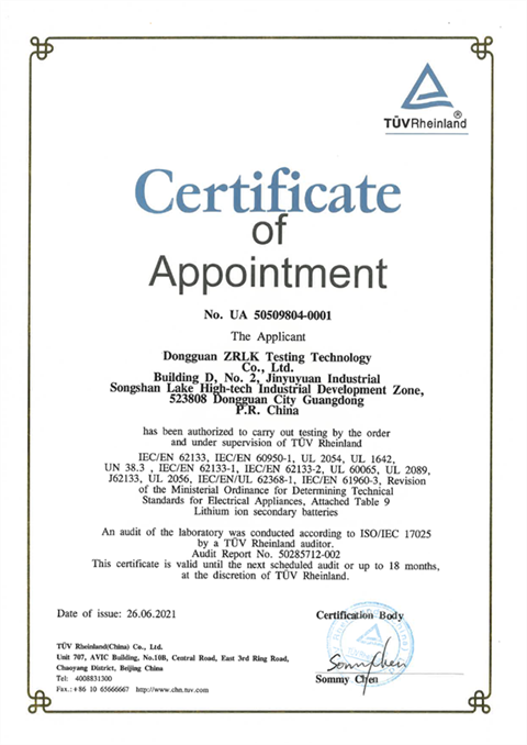 TUV Rhine UA Certificate